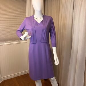 Talbots Knit Fitted Lavender Sleeveless Dress Size 6